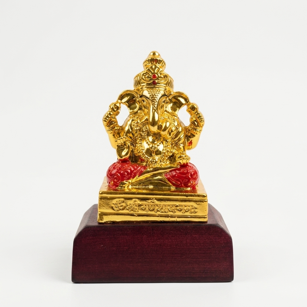 Premium Golden Ganesha Idol for Home with elegant detailing