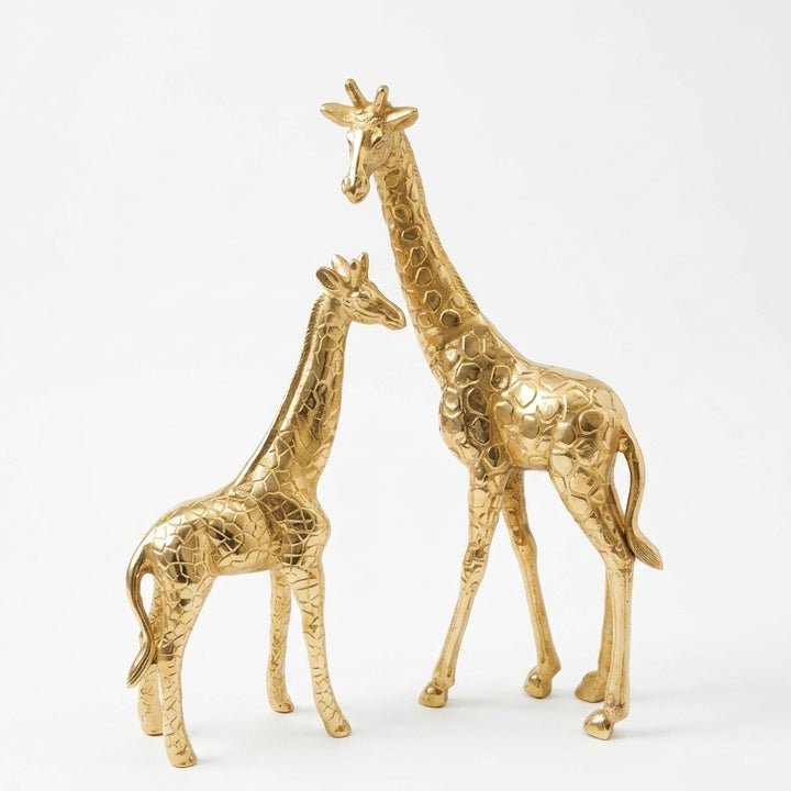Premium Luxury Golden Giraffe Figurine Set for office and home styling