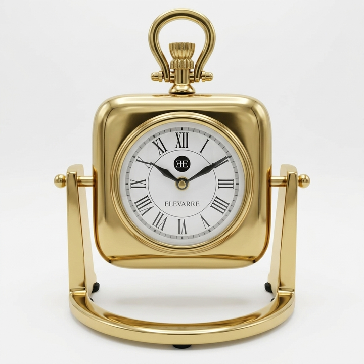 Golden Anchor Table Clock