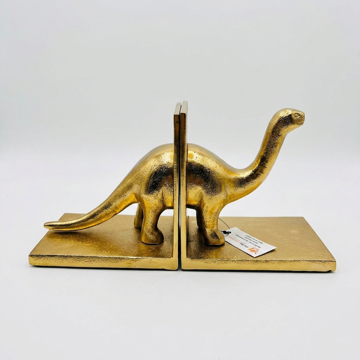 Gold Dinosaur Bookends
