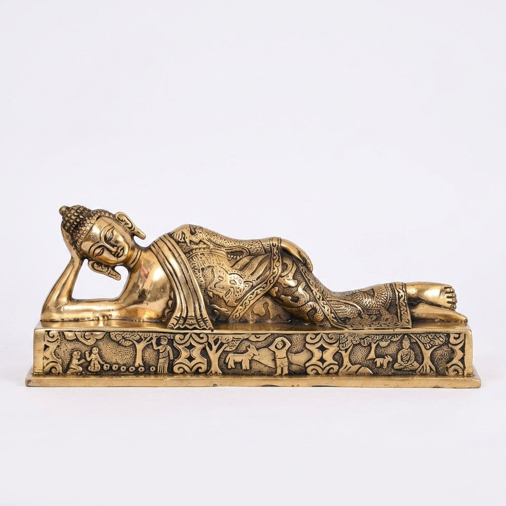 Elegant Reclining Buddha Statue gift showpiece for housewarming and festive gifting