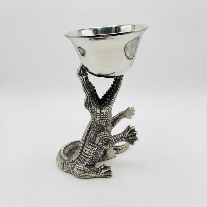 Crocodile Wine Goblet Showpiece