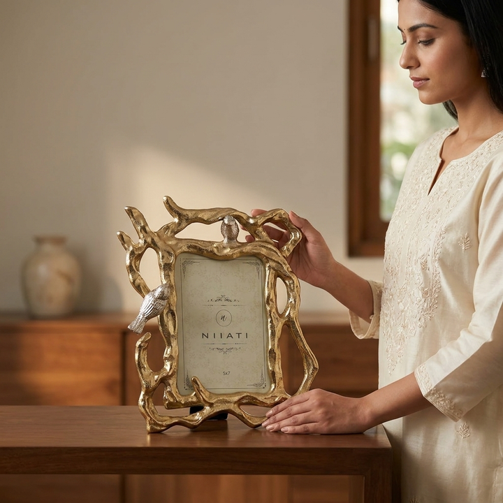 Handcrafted Antique Gold Photo Frame