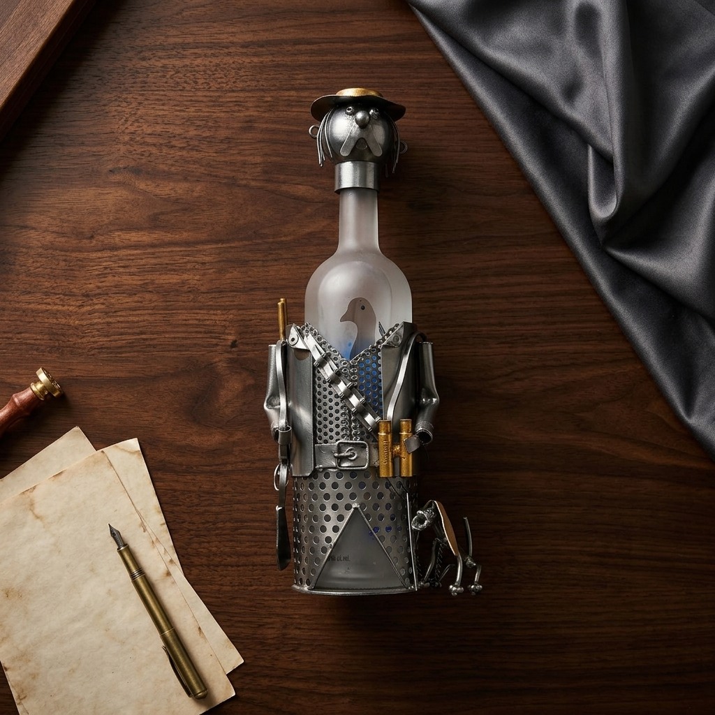 Metal Cowboy Bottle Holder – Quirky Bar &amp; Home Décor Showpiece