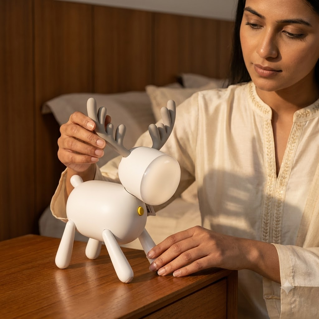 White Reindeer Decorative Showpiece