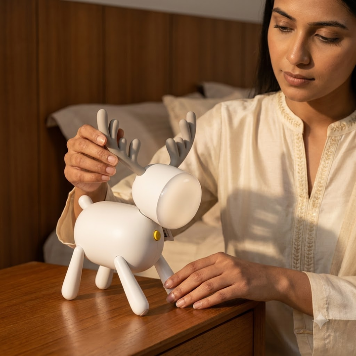 White Reindeer Decorative Showpiece