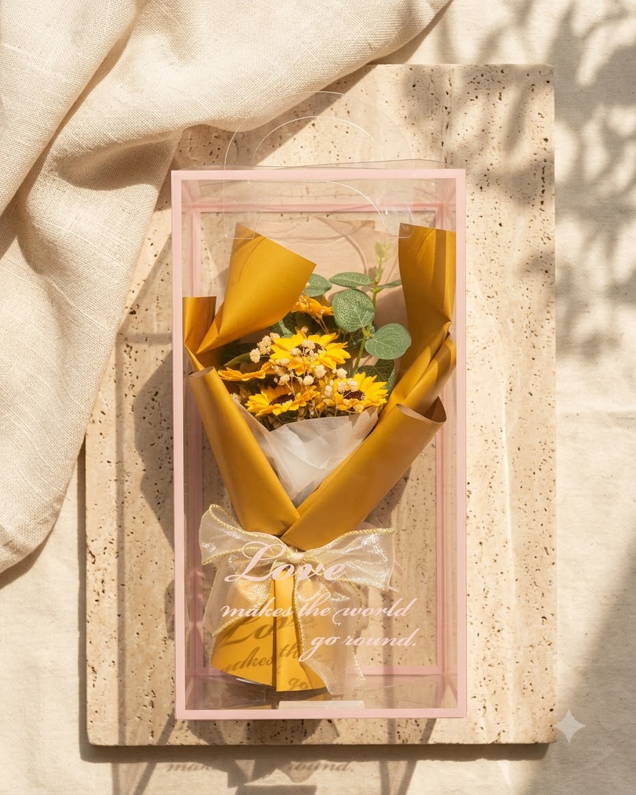Yellow Sunflower Bouquet in Gift Box