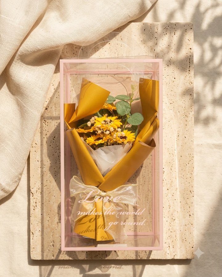 Yellow Sunflower Bouquet in Gift Box
