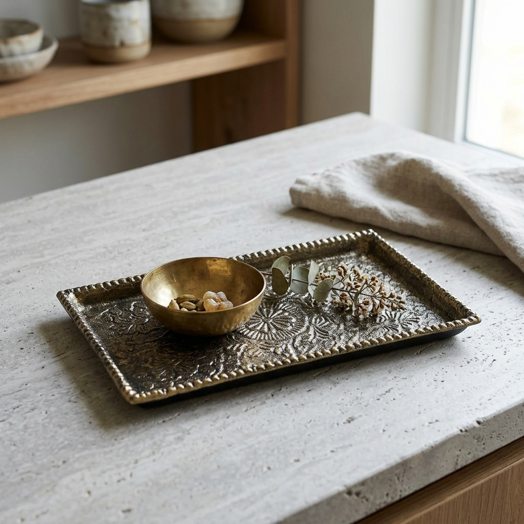 Premium gold decorative tray for festive gifting and serving