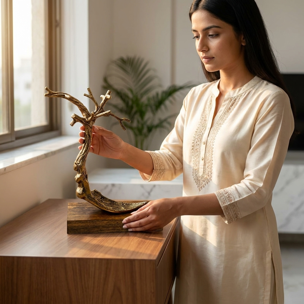 Luxury tree branch tabletop showpiece for living room console