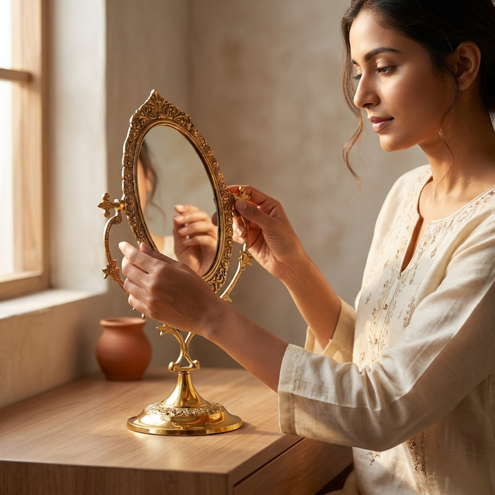 Antique Gold Tabletop Mirror