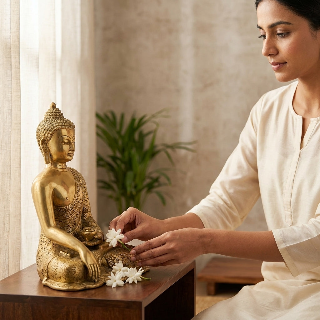 Luxury Buddha Blessing Statue decorative statue for spiritual gifting