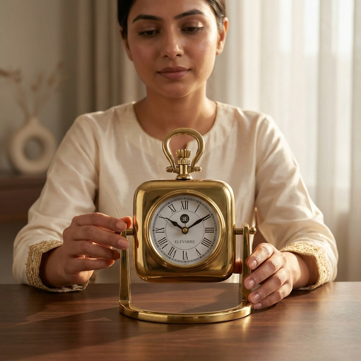 Golden Anchor Table Clock