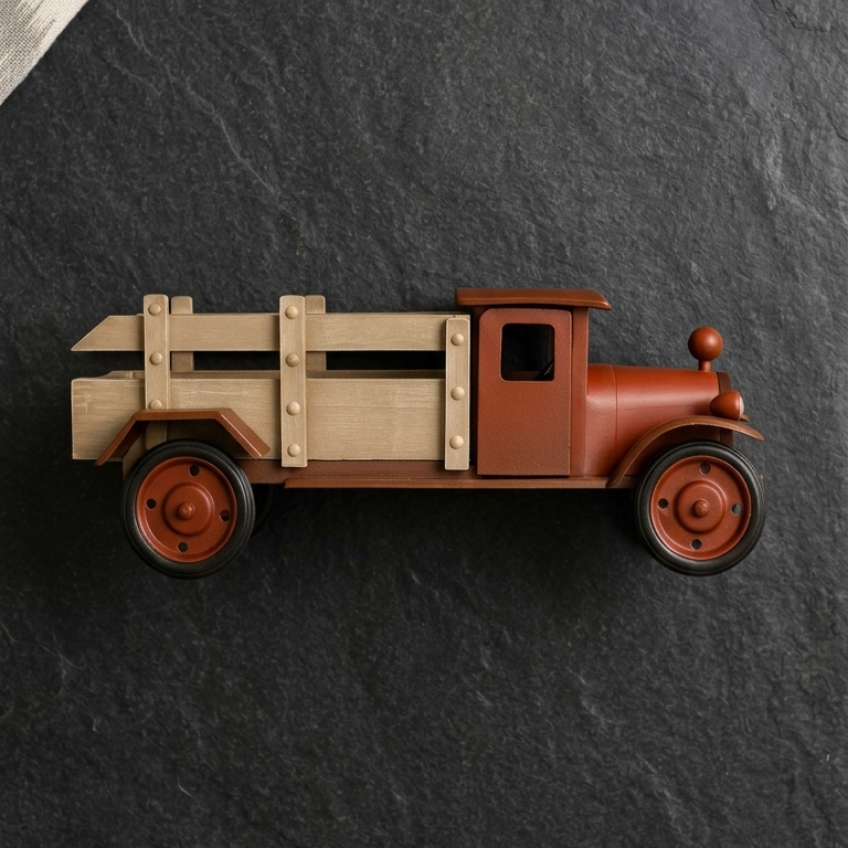 Handcrafted vintage wooden pickup truck showpiece with rustic finish for premium home décor and luxury gifting