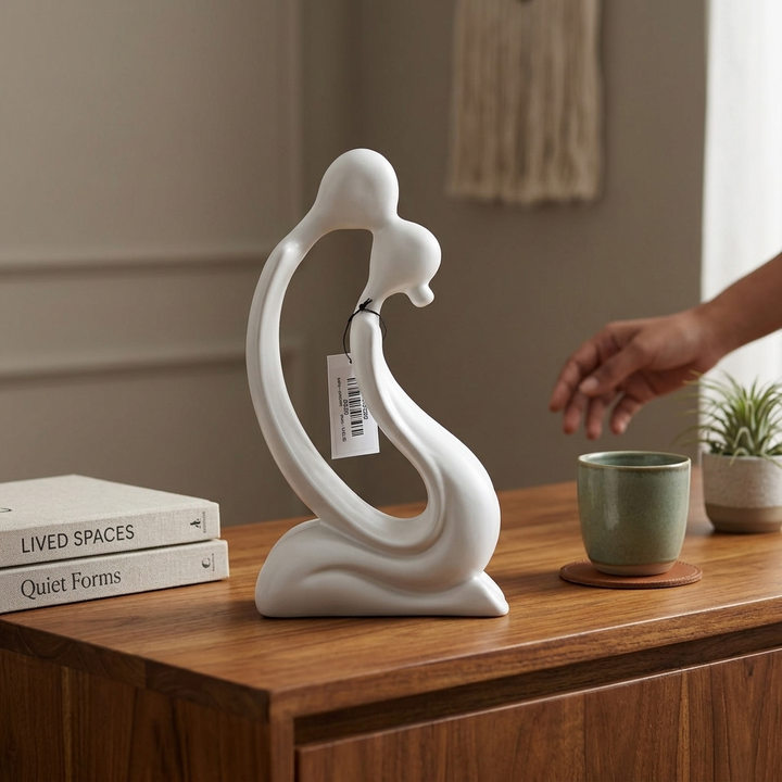 White Swan Couple Showpiece for Home Decor