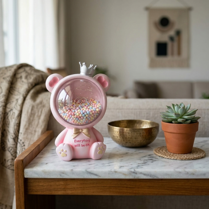 Pink Bear Money Bank