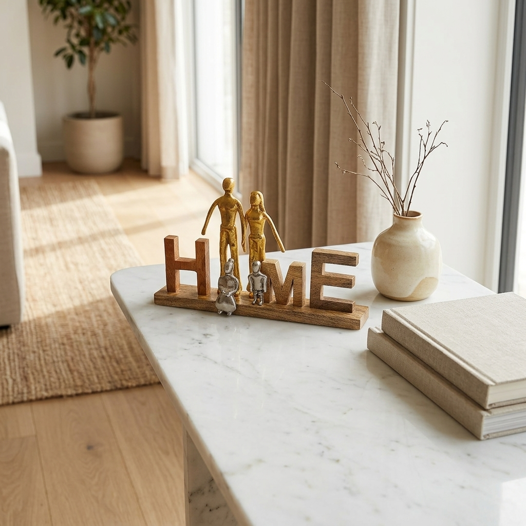 Wooden Family Home Showpiece