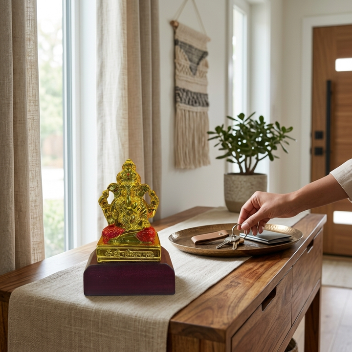 Premium Golden Ganesha Idol for home décor and festive gifting