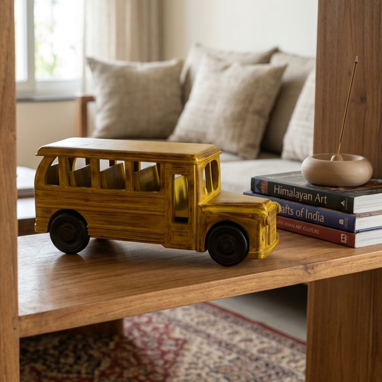 Vintage school bus showpiece for premium home décor
