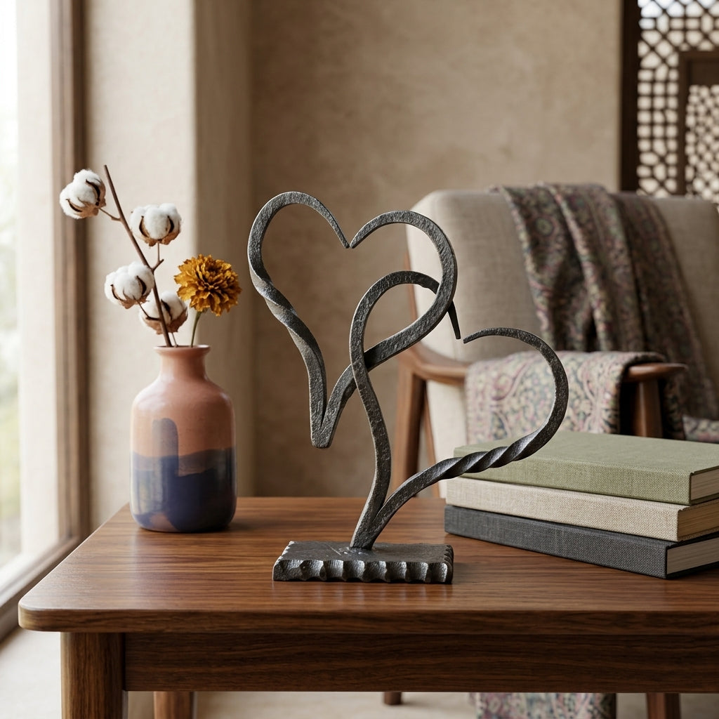 Abstract Double Heart Table Decor Showpiece for modern home décor
