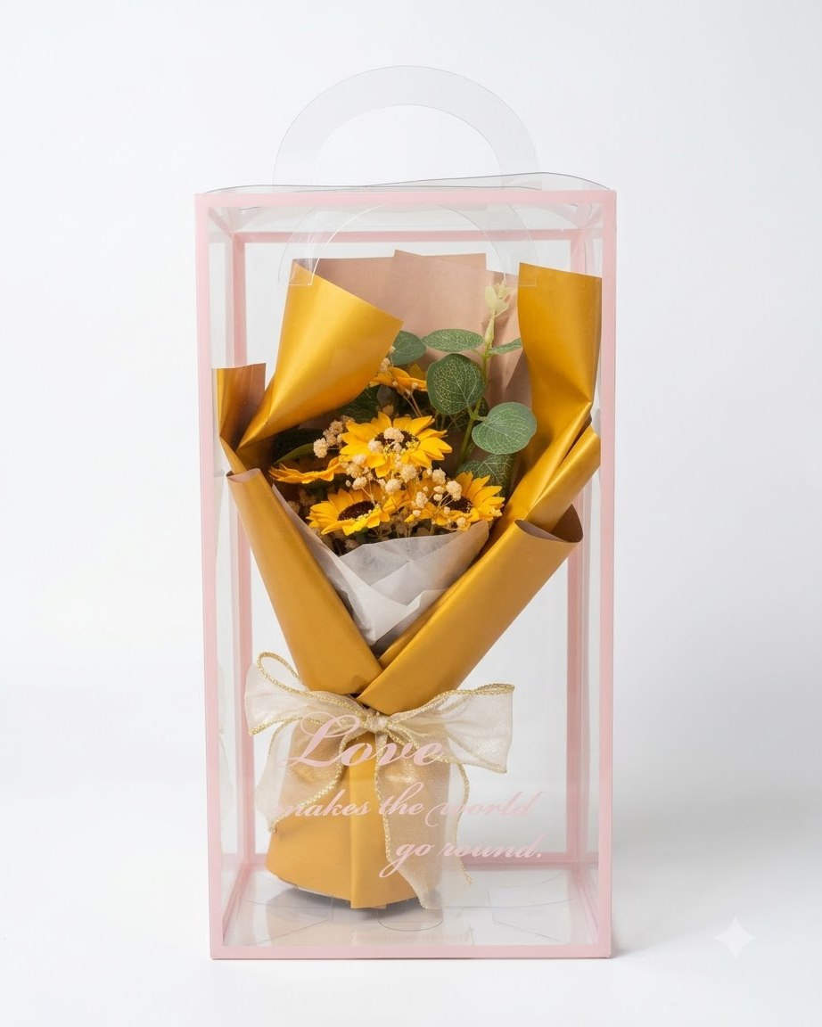 Yellow Sunflower Bouquet in Gift Box