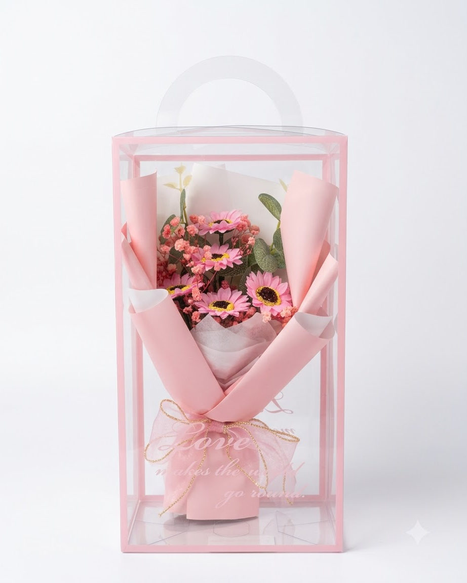 Pink Daisy Bouquet in Gift Box