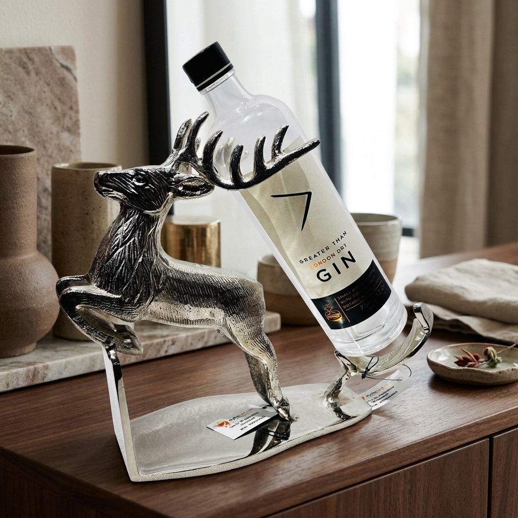Black Deer Bottle Holder Showpiece