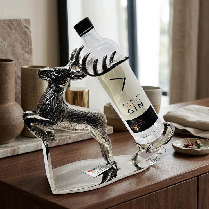 Black Deer Bottle Holder Showpiece
