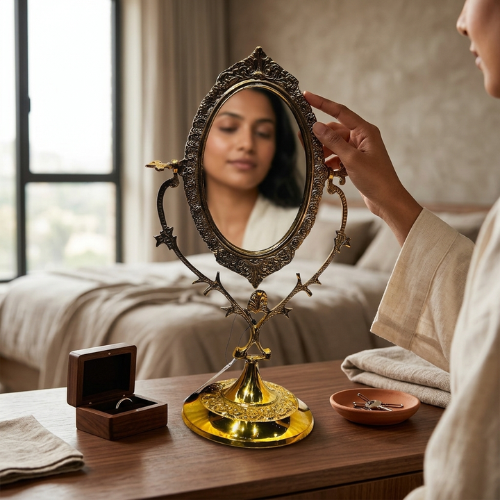 Antique Gold Tabletop Mirror