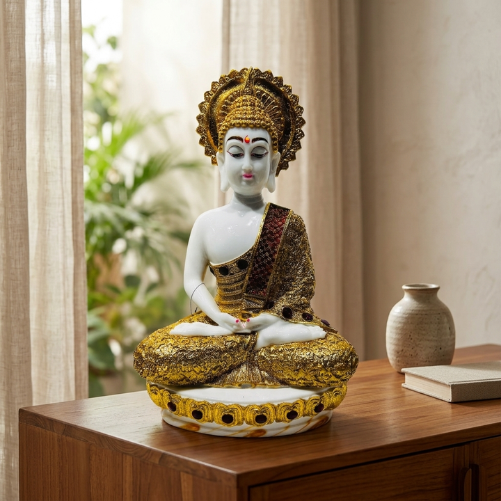 Elegant seated Buddha showpiece for living room decor