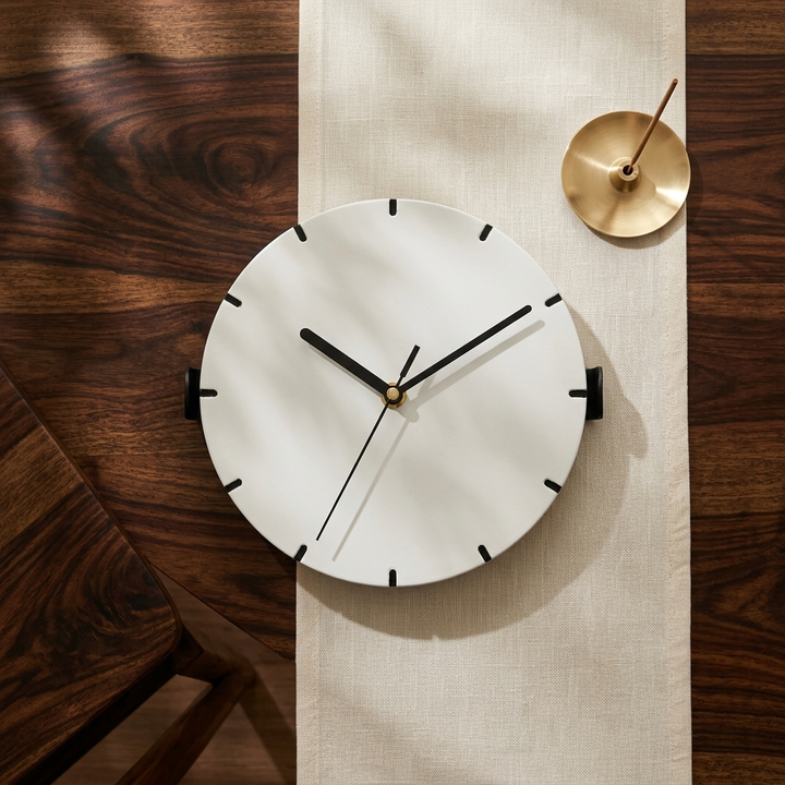 Modern round minimalist wall clock for elegant living room décor
