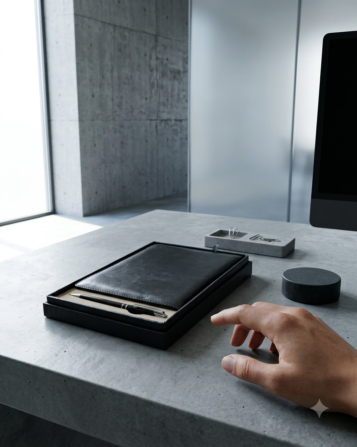 Black Notebook and Pen Gift Set