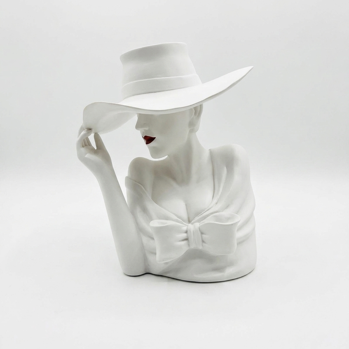 White Lady Bust Sculpture