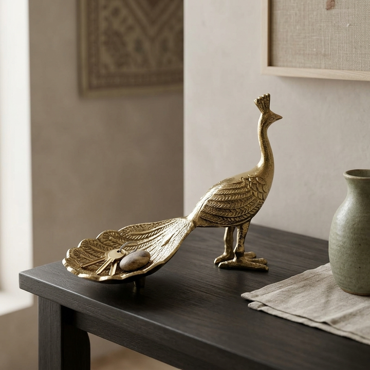 Elegant peacock key holder for home entrance décor