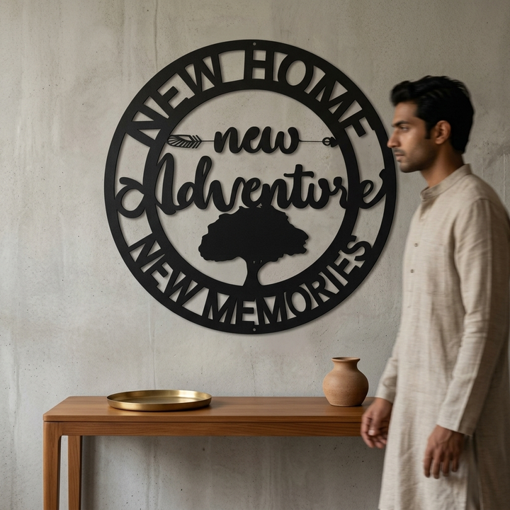 New Adventures New Memories statement wall decor with tree design