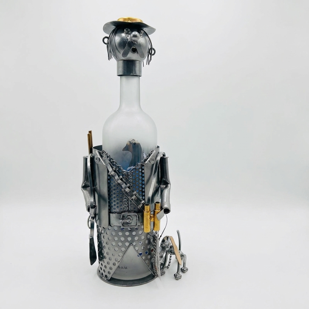 Metal Cowboy Bottle Holder – Quirky Bar &amp; Home Décor Showpiece