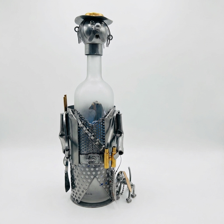 Metal Cowboy Bottle Holder – Quirky Bar &amp; Home Décor Showpiece