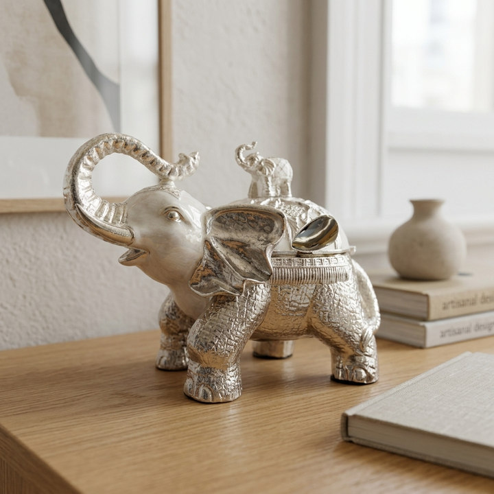 Luxury Royal Elephant Showpiece with intricate finish
