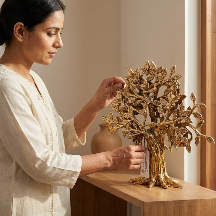 Golden Tree of Life Showpiece for Home Decor