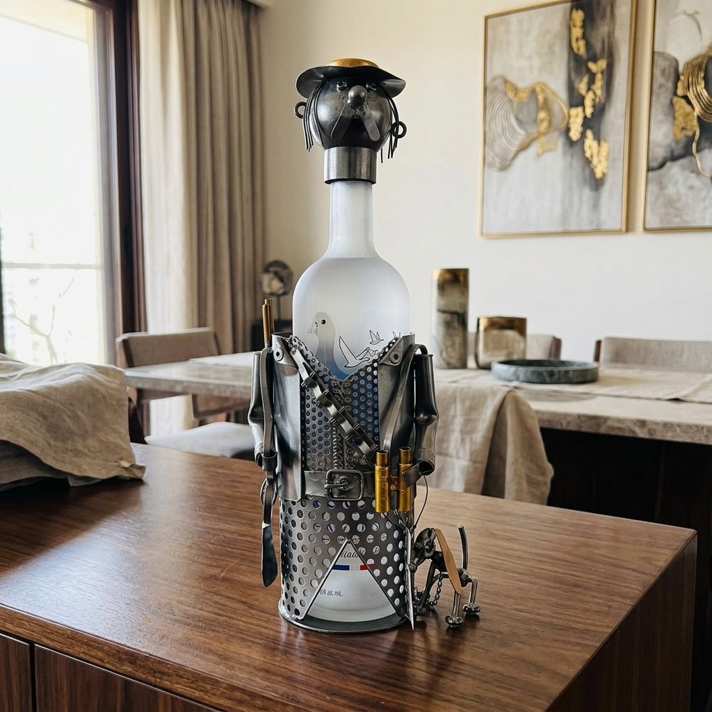 Metal Cowboy Bottle Holder – Quirky Bar &amp; Home Décor Showpiece
