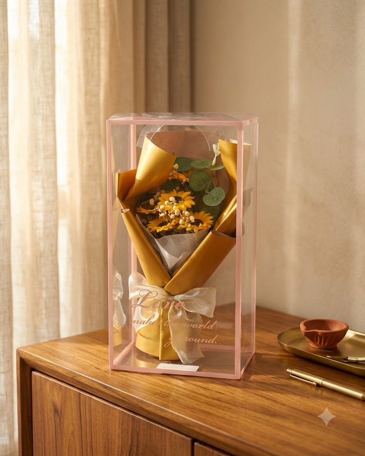 Yellow Sunflower Bouquet in Gift Box