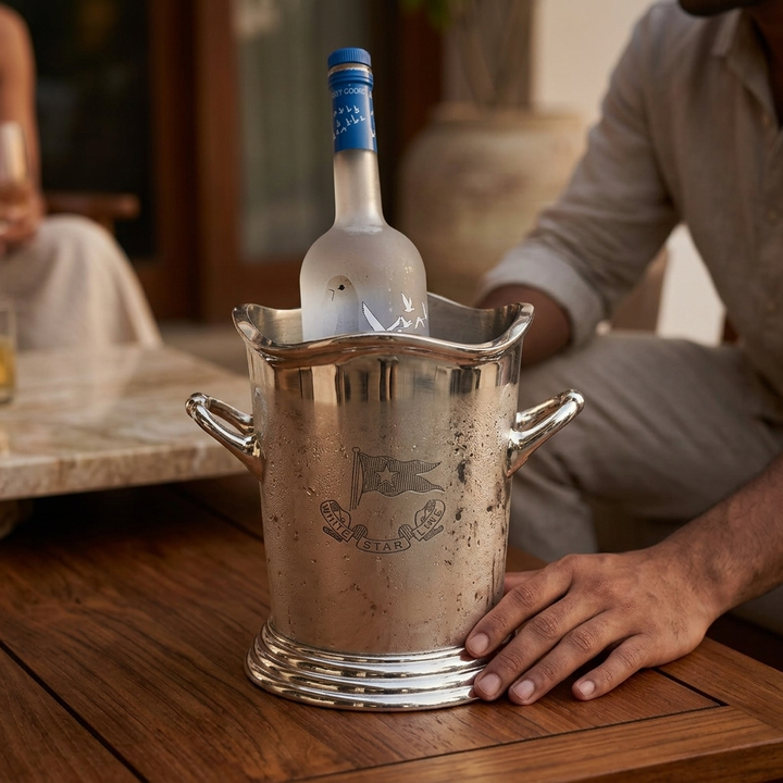 Silver Ice Bucket with Handles