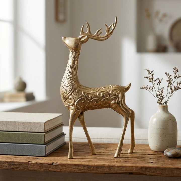 Golden Deer Showpiece for Home Décor