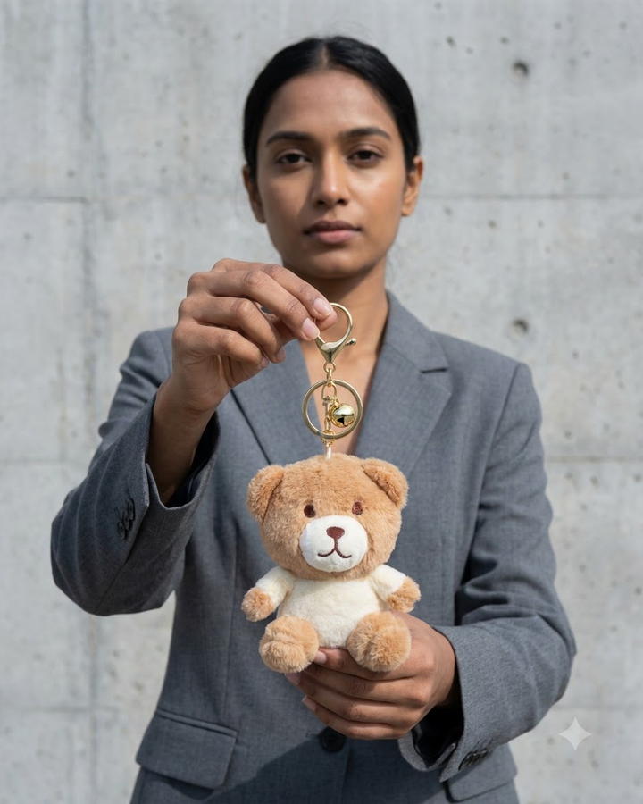 Cute Teddy Bear Couple Keychain Set
