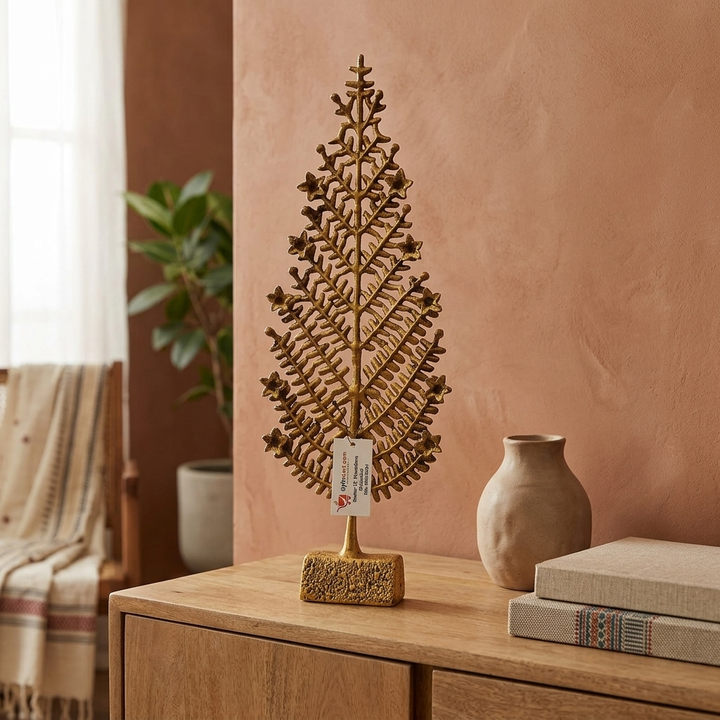 Golden Metal Tree Showpiece for Home Decor