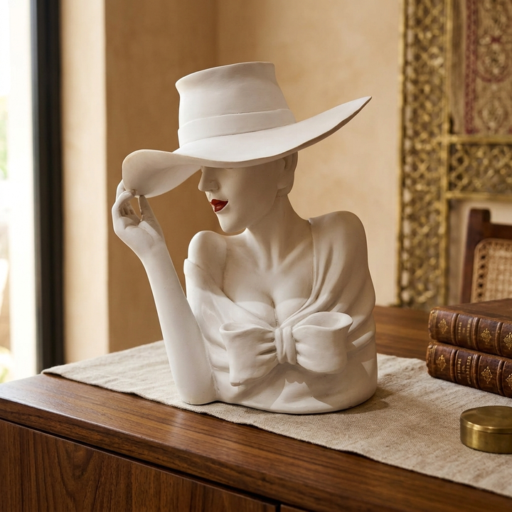 White Lady Bust Sculpture