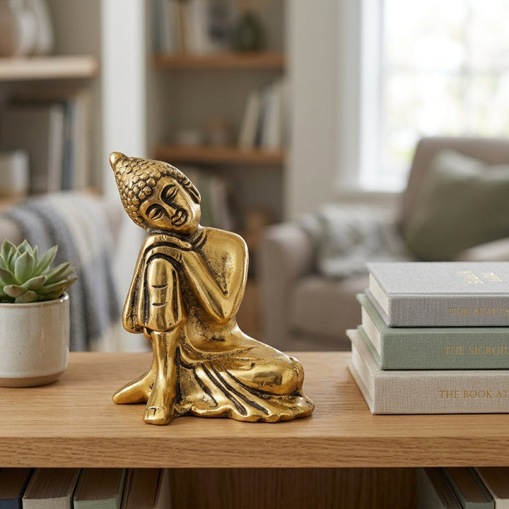 Golden Resting Buddha Showpiece for peaceful home décor