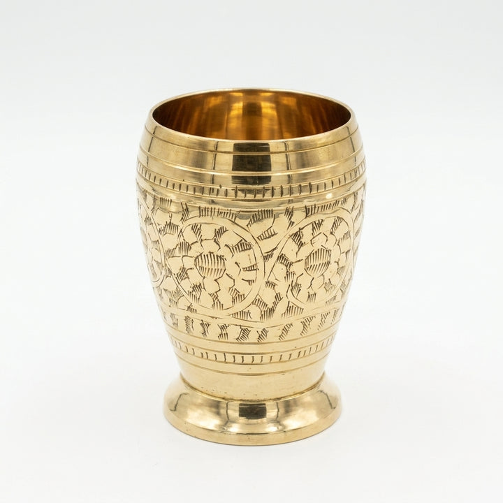 Brass engraved designer tumbler with premium polished finish