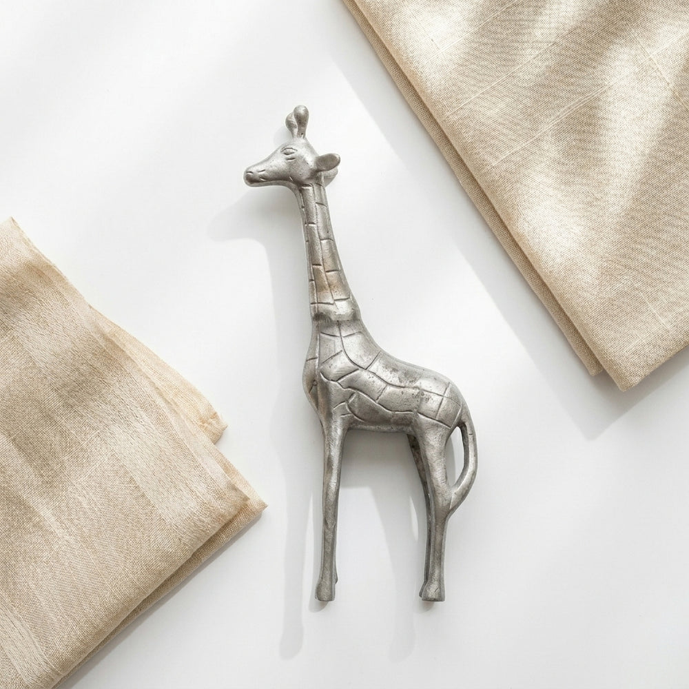 Premium Luxury Silver Giraffe Showpiece decorative tabletop accent