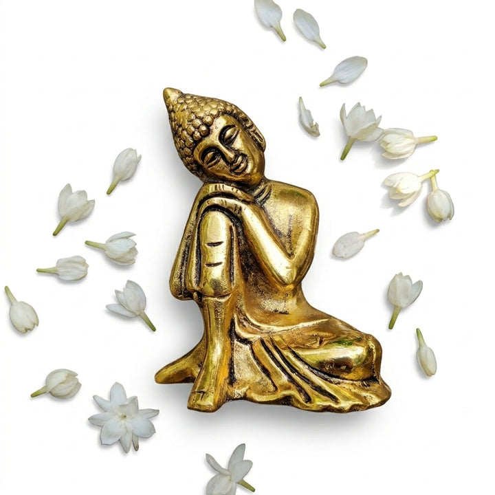 Elegant Golden Resting Buddha Showpiece for gifting and home